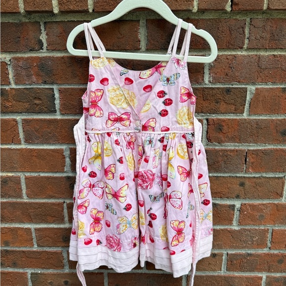 Vintage Pupi Strawberry Ladybug Butterfly Sundress Dress Size 2T 100% Cotton - Picture 4 of 7